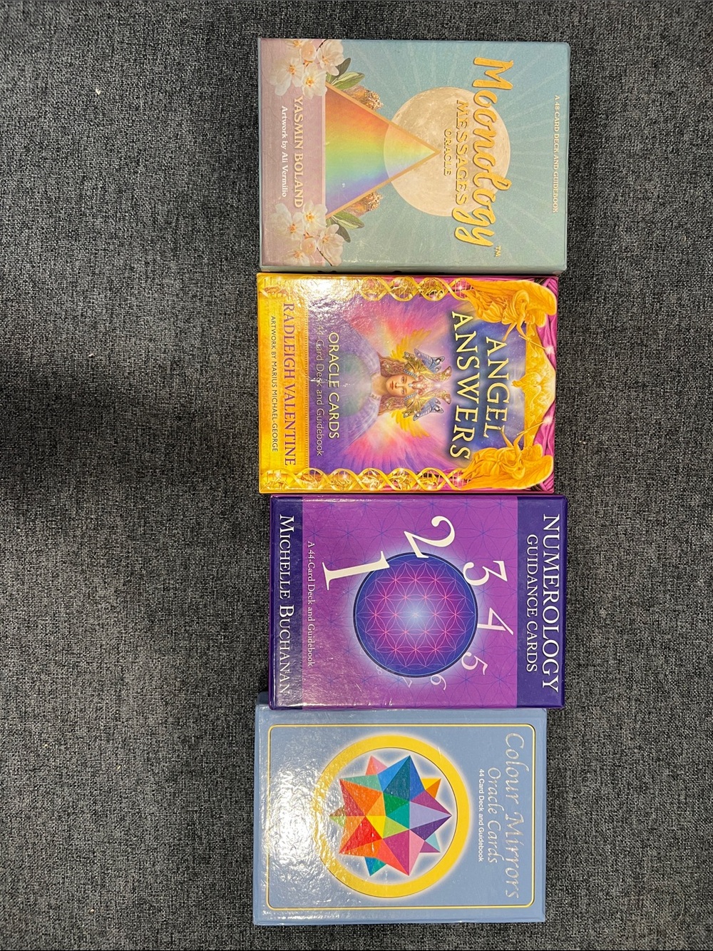 Set of 4 Oracle & Guidance Card Decks - Rainbow, Gold, Purple, Blue